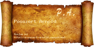 Posszert Arnold névjegykártya